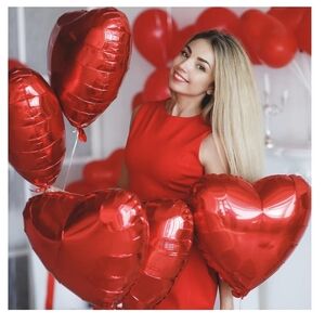 25pk. Red Heart Foil Balloons NWT